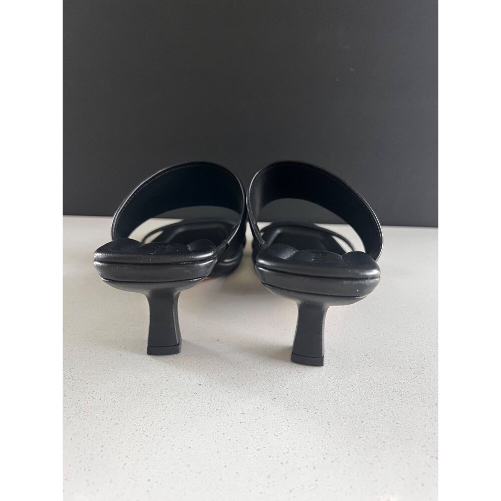 VINCE Cora black leather Kitten Heel Slide Sandal SIZE 7 NEW - Picture 5 of 7